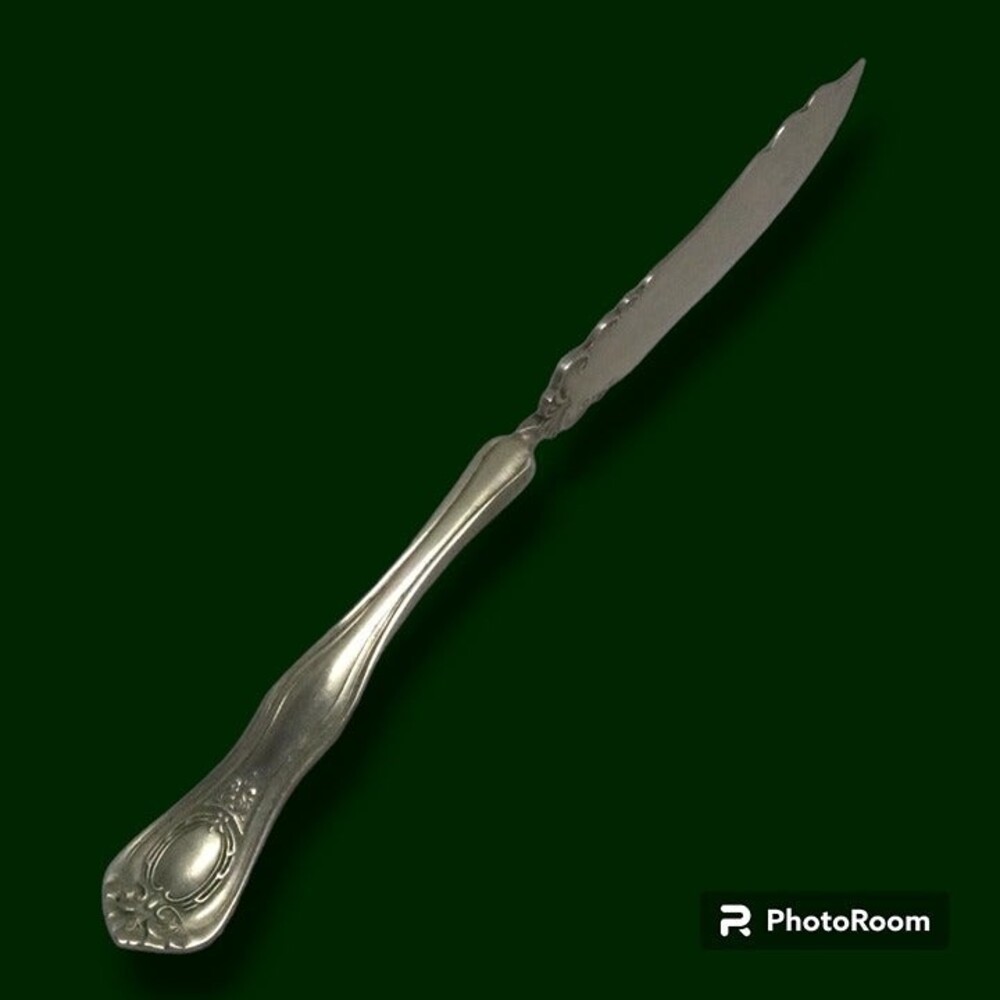 Rogers Nickel Silver INS389 Twisted Master Butter Knife-1915-Art Nouveau-Vintage
